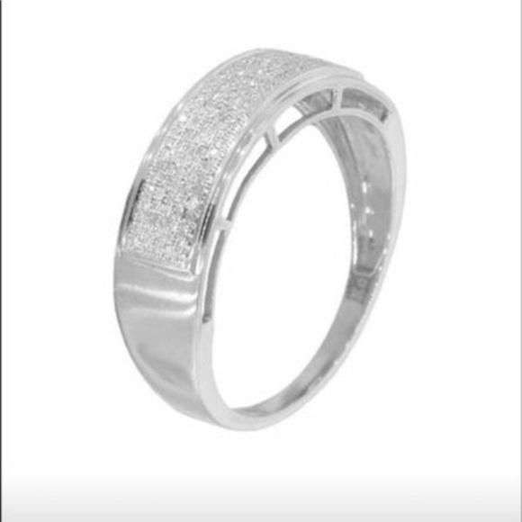 Men’s silver 1/3 ct total weight diamond ring - Picture 2 of 4